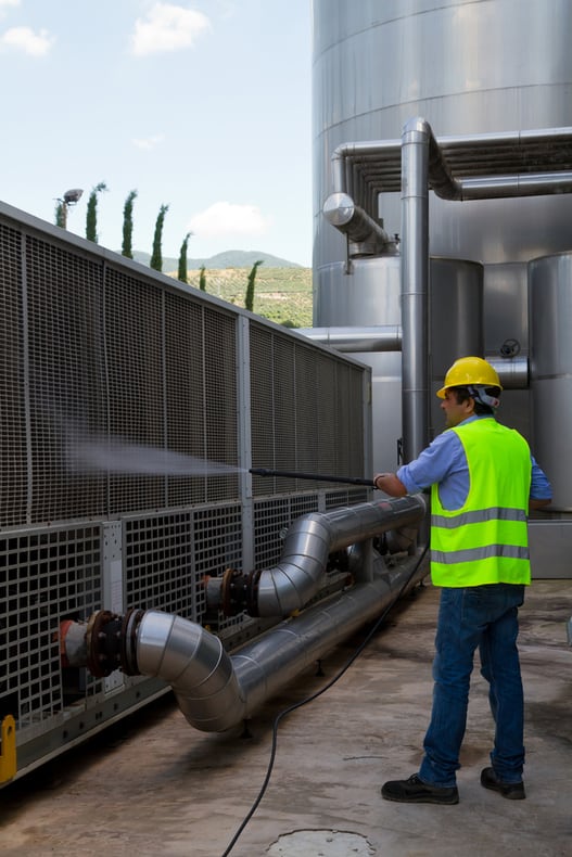 pressure washing industrial propert in Miami, Florida
